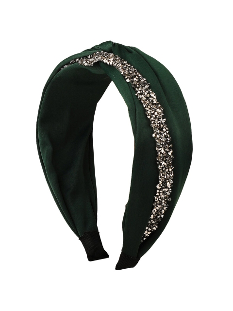 

Vembley Women Green & Silver-Toned Satin Embellished Hairband