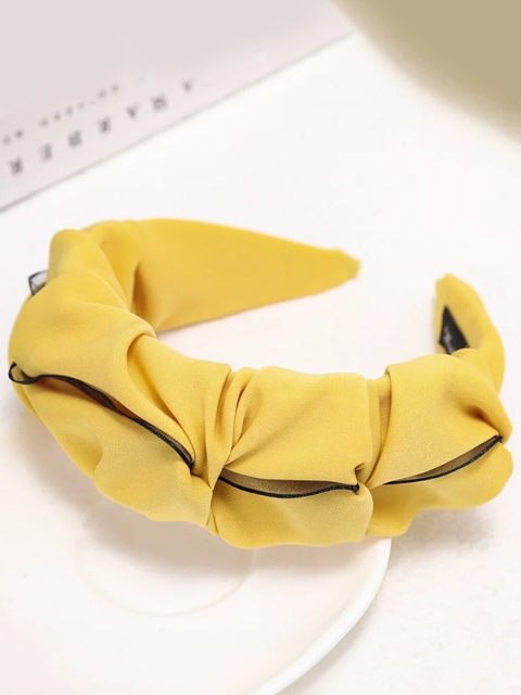 

Vembley Women Yellow Ruched Embellished Hairband