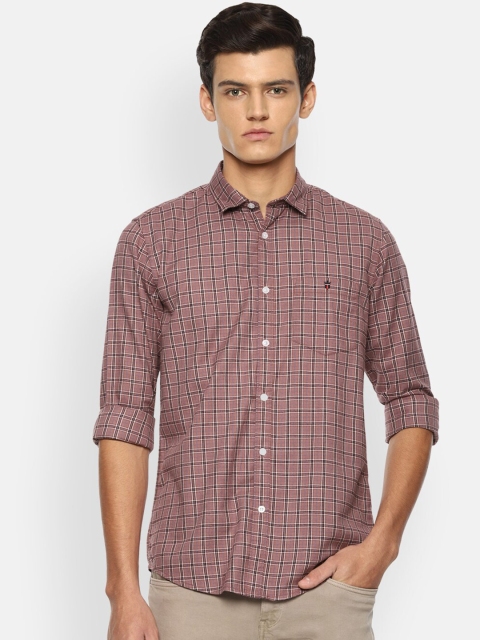 

Louis Philippe Jeans Men Maroon Slim Fit Checked Casual Shirt