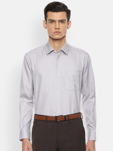 

Luxure by Louis Philippe Men Grey Checked Formal Shirt