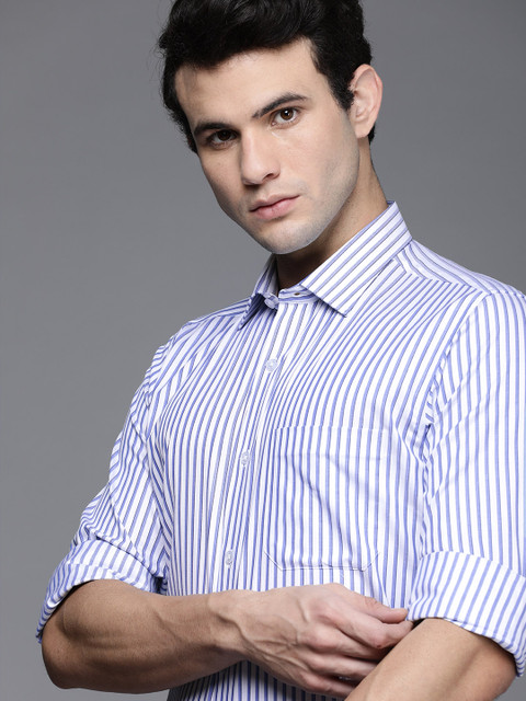 

Louis Philippe Men Blue Slim Fit Multi Stripes Striped Formal Shirt