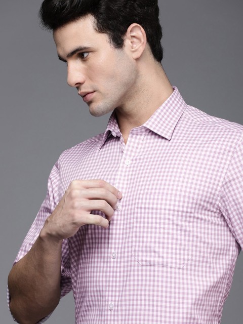 

Louis Philippe Men Violet Slim Fit Micro Checks Checked Formal Shirt