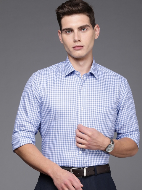 

Louis Philippe Men Blue Gingham Checks Slim Fit Formal Shirt