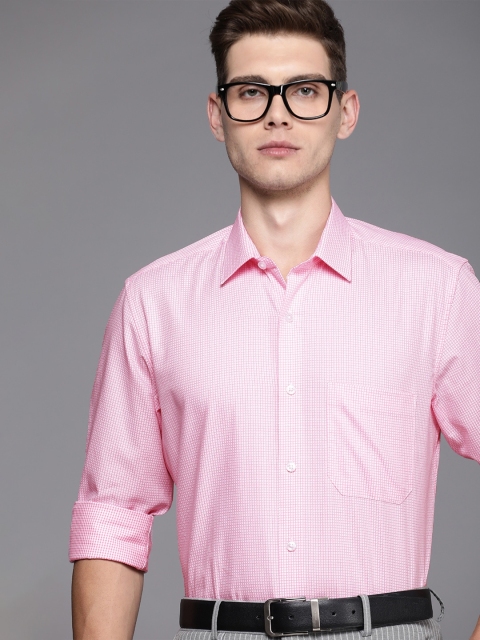 

Louis Philippe Men Pink & White Self-Design Slim Fit Formal Shirt