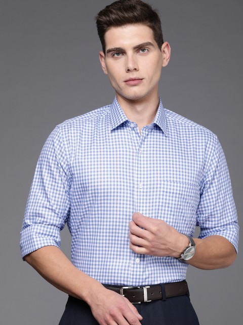 

Louis Philippe Men Blue Gingham Checks Slim Fit Formal Shirt