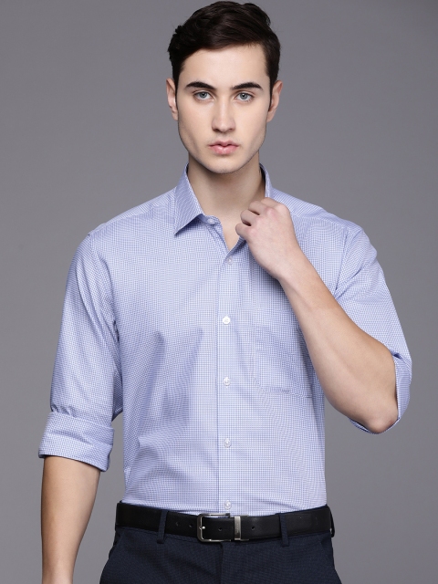 

Louis Philippe Men Blue Striped Slim Fit Pure Cotton Formal Shirt