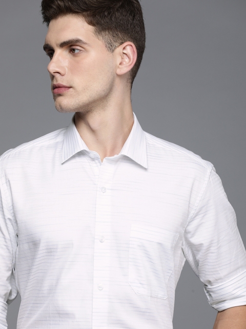 

Louis Philippe Men White Slim Fit Printed Formal Shirt