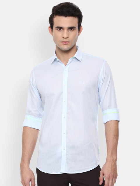 

V Dot Men Blue Slim Fit Casual Shirt