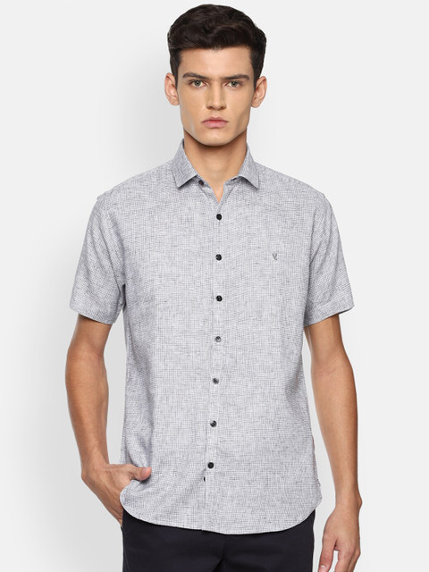 

V Dot Men Grey Slim Fit Printed Casual Shirt