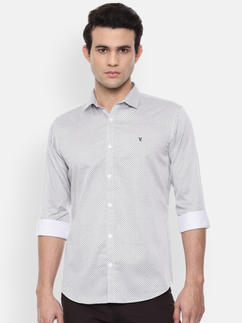 

V Dot Men Grey Slim Fit Opaque Printed Casual Shirt
