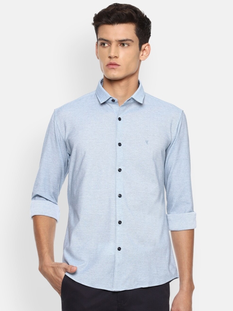 

V Dot Men Blue Slim Fit Opaque Printed Casual Shirt