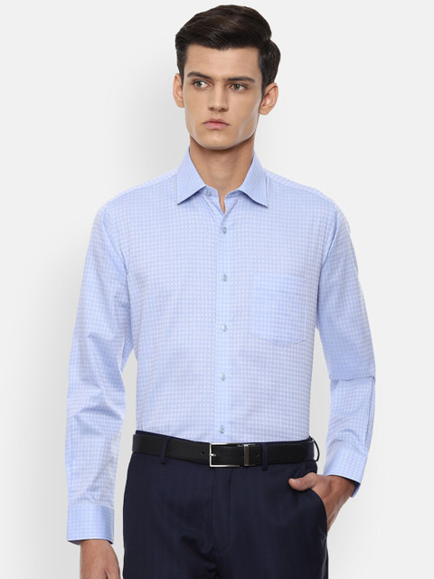 

Van Heusen Men Blue Checked Formal Shirt