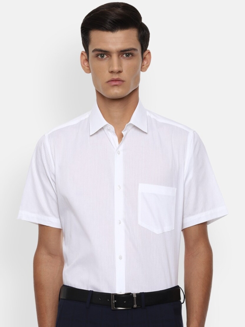 

Van Heusen Men White Solid Cotton Formal Shirt