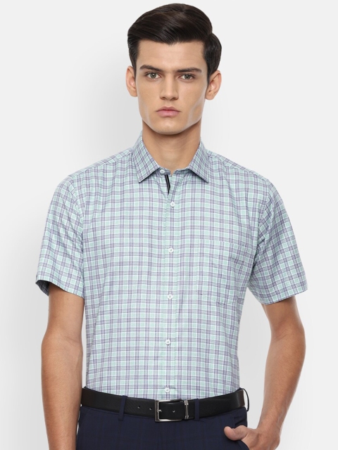 

Van Heusen Men Green & Purple Checked Formal Shirt