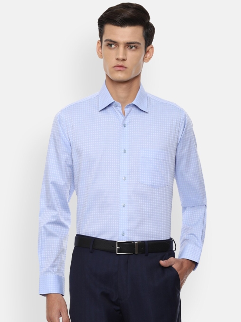 

Van Heusen Men Blue Checked Formal Shirt