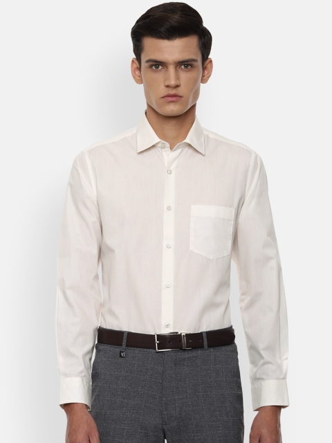 

Van Heusen Men White Solid Formal Shirt