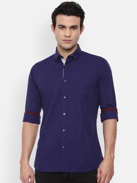 

Van Heusen Sport Men Blue Slim Fit Opaque Printed Casual Shirt