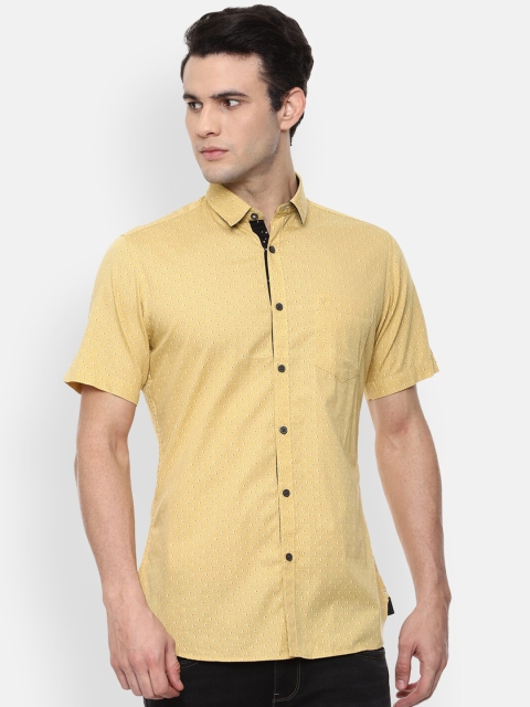 

Van Heusen Sport Men Yellow Slim Fit Opaque Printed Casual Shirt