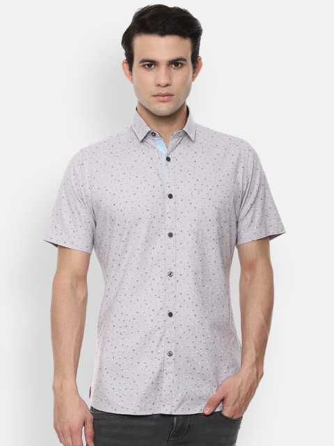 

Van Heusen Sport Men Grey Slim Fit Floral Printed Casual Cotton Shirt