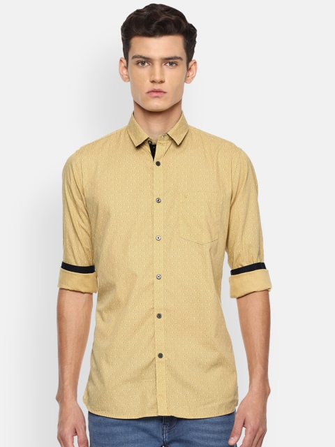 

Van Heusen Sport Men Yellow Slim Fit Printed Pure Cotton Casual Shirt
