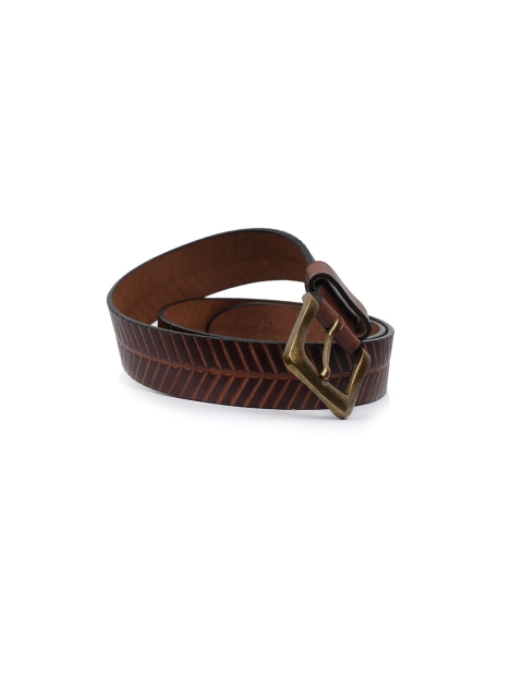 

Fusion Threads Men Brown Textured Leather Belt