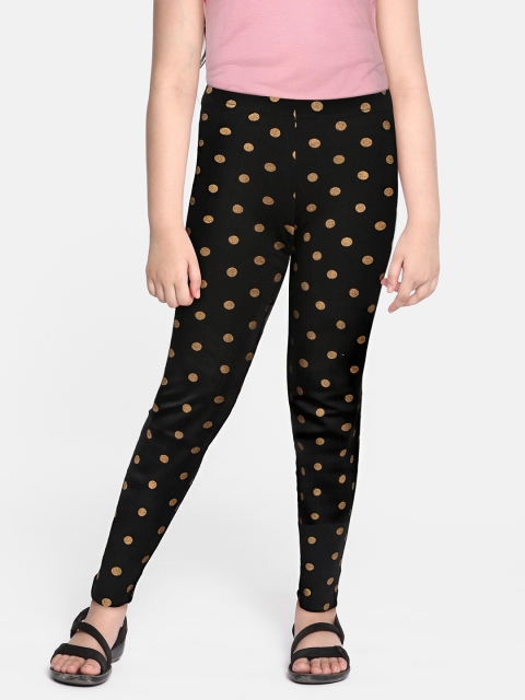 

abof Girls Black Polka Dot Print Leggings