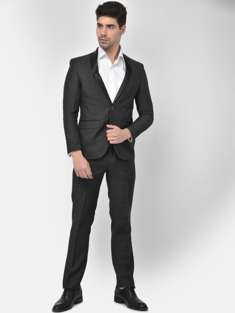 

Crimsoune Club Men Black Solid Single-Breasted Slim Fit 2-Piece Casual Suit