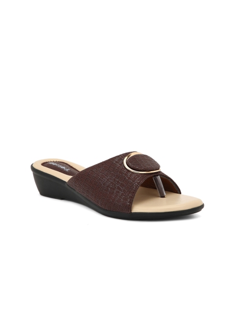 

FOOTSOUL Brown Textured Wedge Heels