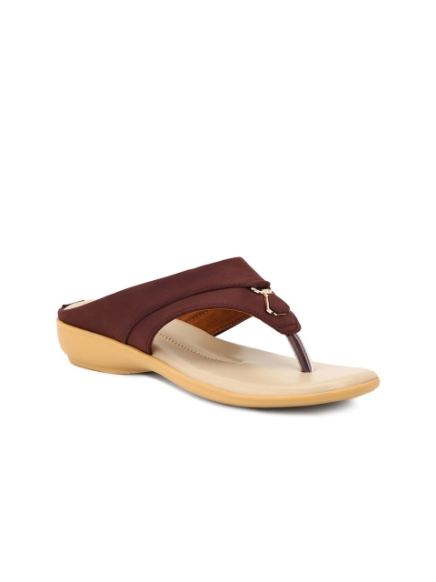 

FOOTSOUL Women Brown Open Toe Flats