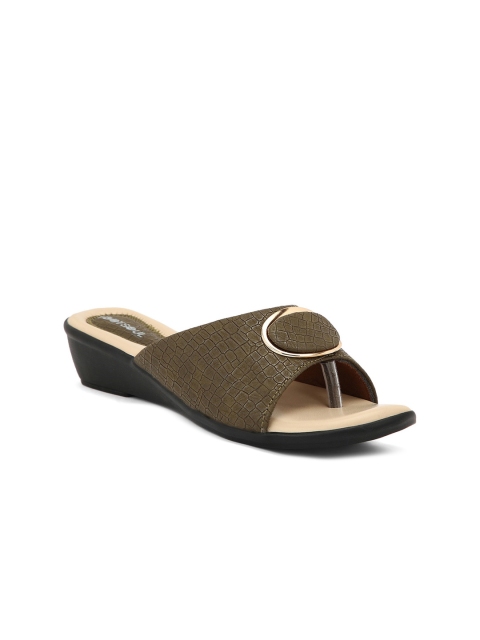 

FOOTSOUL Green Textured Wedge Heels