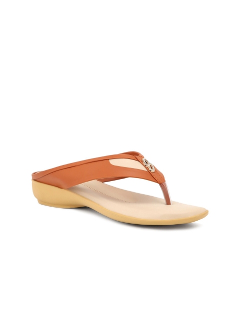 

FOOTSOUL Women Tan Open Toe Flats