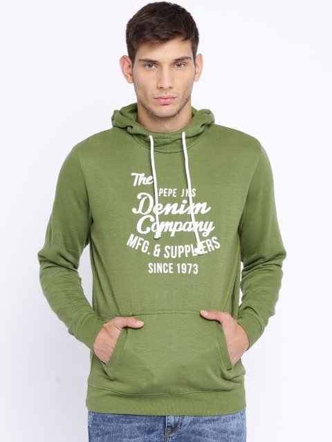 

Pepe Jeans Green Printed Hooded Sweatshirt