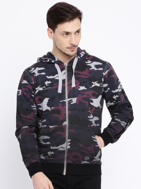 

Pepe Jeans Navy & Maroon Camo Print Hooded Sweatshirt, Navy blue