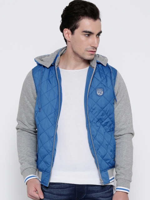 

Pepe Jeans Blue Colourblocked Jacket with Detachable Hood