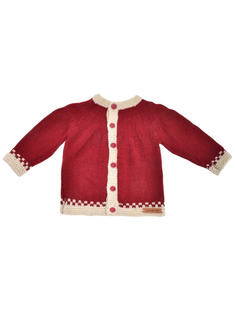 

The Original Knit Unisex Kids Maroon & Beige Colourblocked Sweater