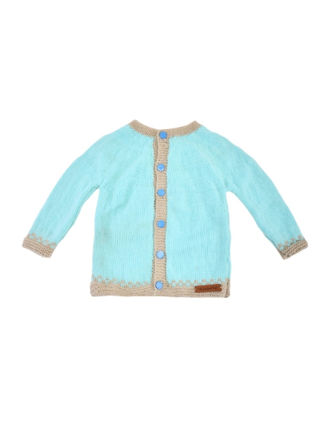 

The Original Knit Unisex Kids Sea Green & Tan Knit handmade sweater