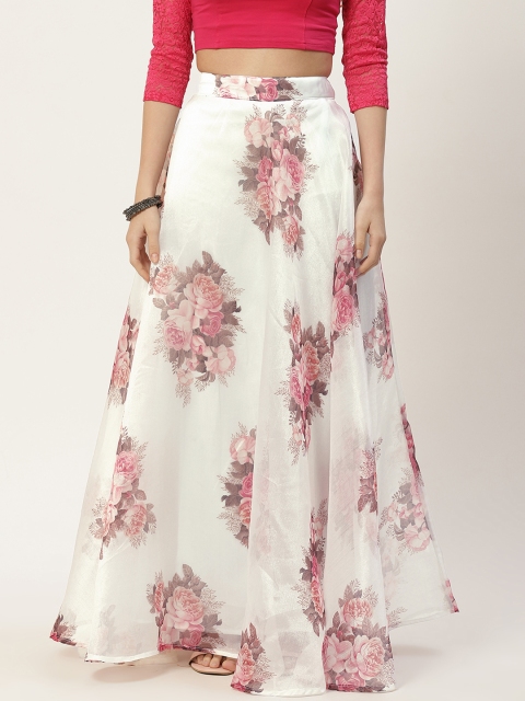 

Studio Shringaar Off White Printed Organza Skirt