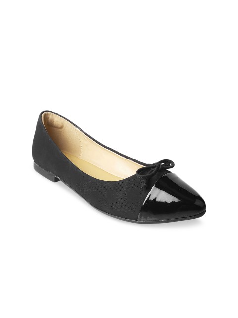

Mochi Women Black Ballerinas with Bows Flats