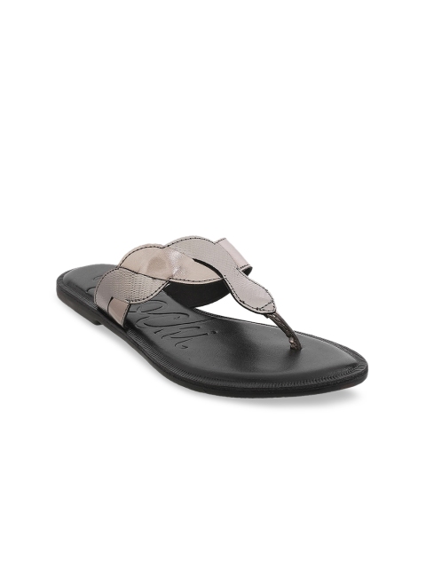 

Mochi Women Grey T-Strap Flats