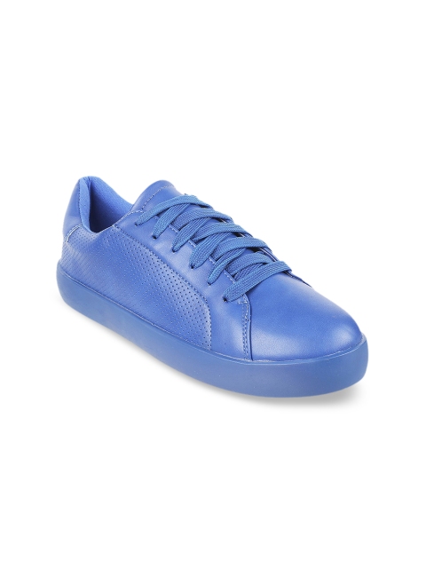 

Mochi Women Blue Ballerinas with Laser Cuts Flats