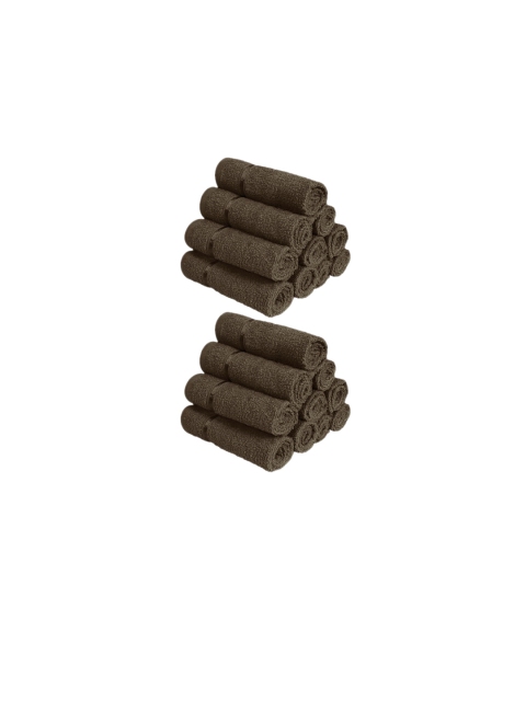 

Story@home Set Of 20 Red Solid Cotton Hand Towels, Brown