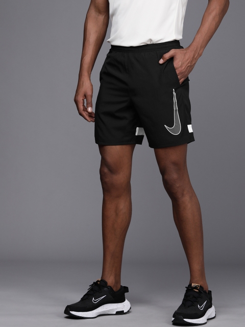 

Nike Men Black & White Brand logo Colourblocked Sports Shorts