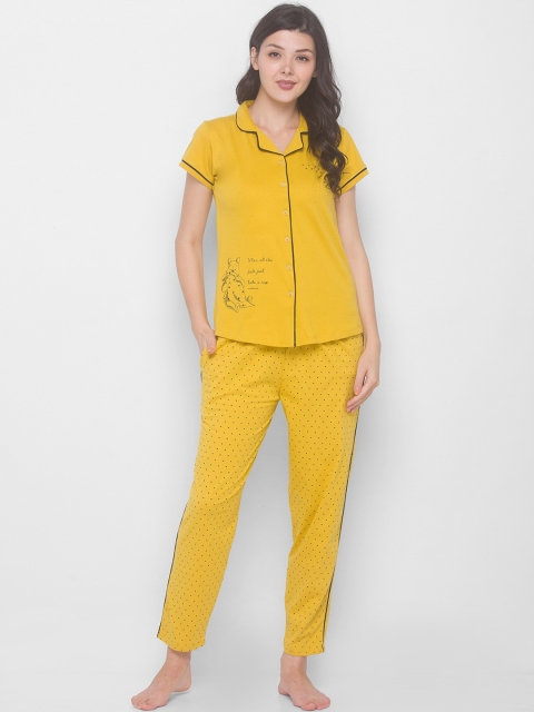 

AV2 Women Mustard & Black Night suit
