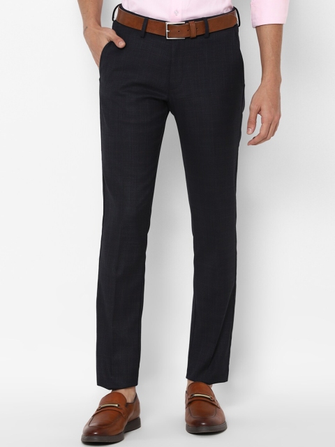 

Allen Solly Men Black Checked Slim Fit Trousers