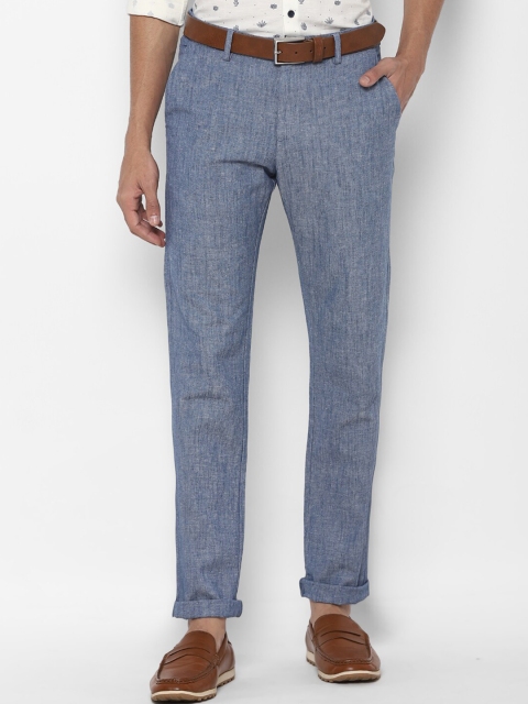 

Allen Solly Men Blue Textured Trousers