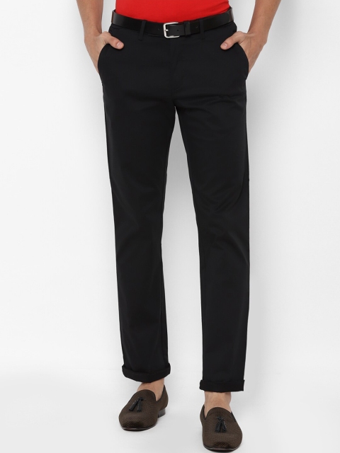 

Allen Solly Men Black Solid Mid-Rise Regular Trousers