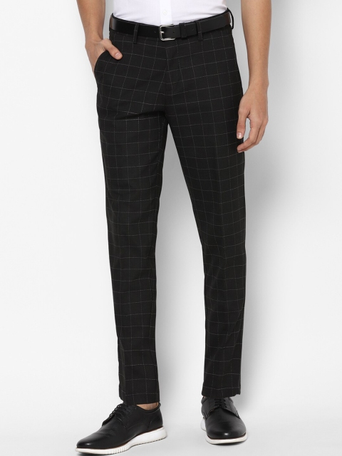 

Allen Solly Men Black Checked Slim Fit Trousers