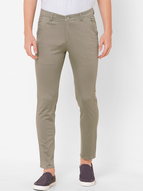 

Solemio Men Grey Solid Regular Fit Mid-Rise Cotton Chinos