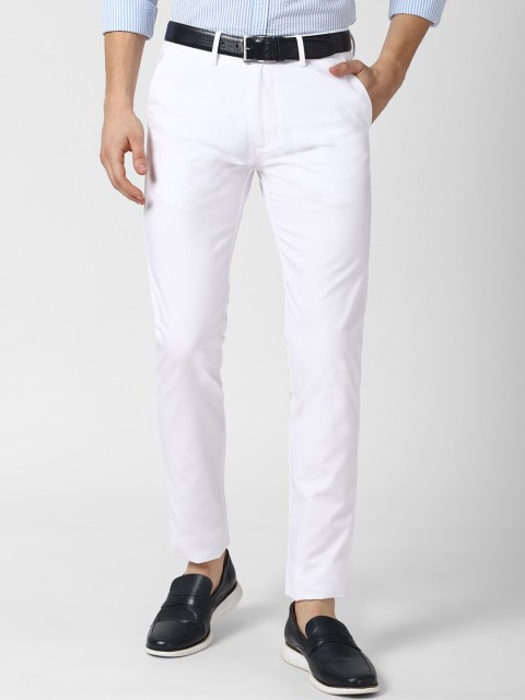 

Peter England Casuals Men White Slim Fit Trousers