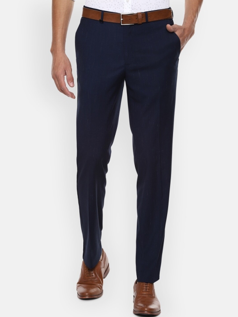 

V Dot Men Navy Blue Slim Fit Trousers